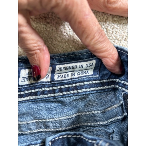 Miss Me Womens Size 28 Cuffed‎ Capri Jw5755P3 Thick Stitch Embellished - Picture 9 of 16